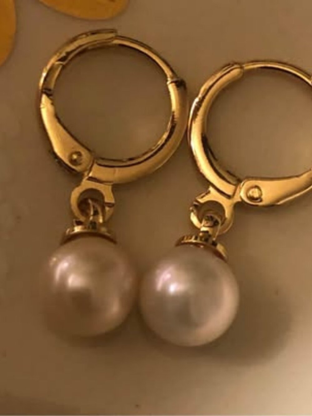 7mm+ Akoya Freshwater Pearl Earrings, 14K Gold Filled